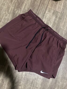 Nike 5 inch Men's Athletic Running Shorts - Burgundy with Black Drawcord